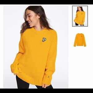 Pink Victoria’s Secret Gold Boyfriend Sweater